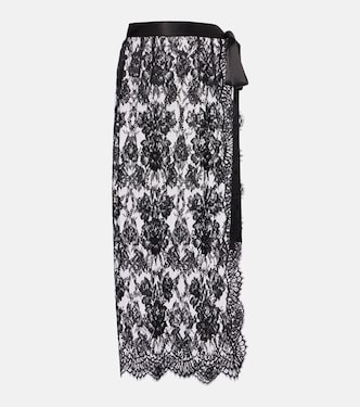 Gonna midi in pizzo di misto cotone e seta | Dolce&Gabbana