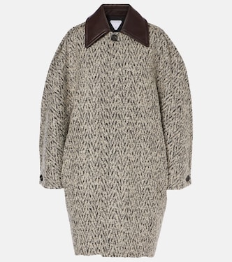 Chevron wool and mohair-blend bouclé coat | Bottega Veneta