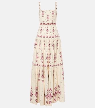 Besticktes Maxikleid Lima Relato aus Leinen | Agua by Agua Bendita