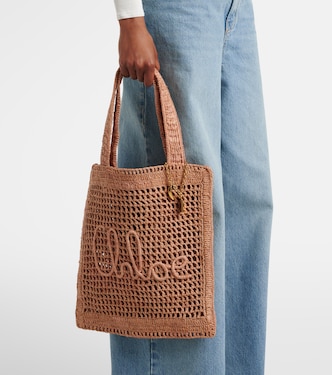 Summer Banana raffia-effect tote bag | Chloé