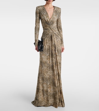 Animalier printed jersey gown | Elie Saab