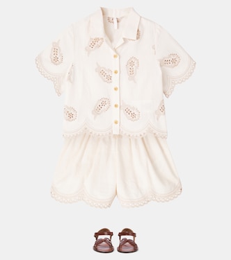 Camicia Rhiannon in cotone sangallo | Zimmermann Kids