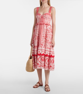 River Ride linen-blend bustier dress | Farm Rio
