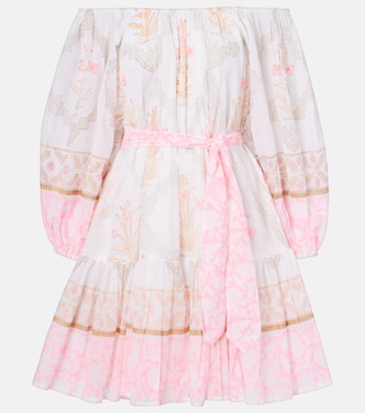 Printed off-shoulder cotton minidress | Juliet Dunn