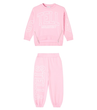 Tuta in jersey di cotone con logo | Stella McCartney Kids