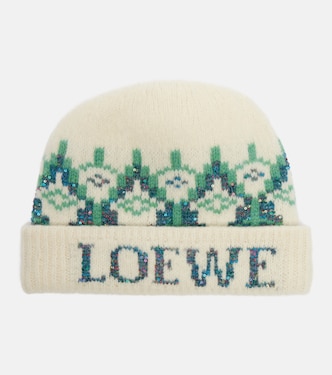 Bonnet Fair Isle en laine mélangée à sequins | Loewe