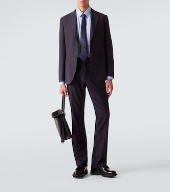 Pantalon droit rayé en laine | Balenciaga