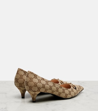 Erin GG Canvas Horsebit 45 pumps | Gucci