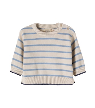 Baby Morgan striped cotton sweater | Wheat