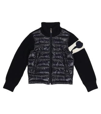 Cardigan doudoune en laine mélangée | Moncler Enfant