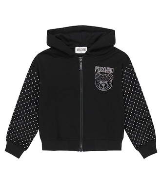 Embellished cotton-blend hoodie | Moschino Kids