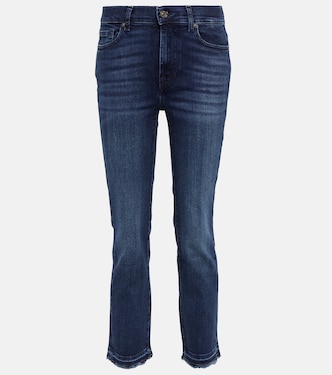 Jeans The Straight Crop de tiro alto | 7 For All Mankind