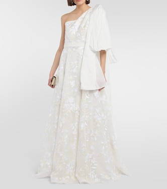 Robe de mariée longue Hanne brodée en soie | Erdem