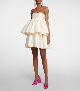 Strapless twill minidress | Rotate