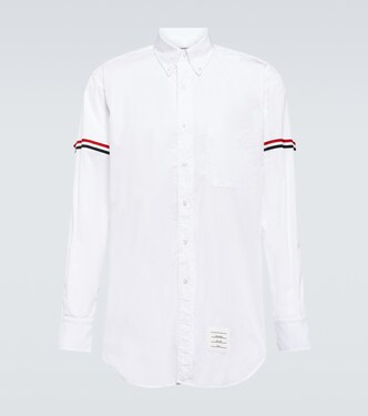 Ticolor-trimmed cotton shirt | Thom Browne