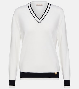 Jersey de lana con cuello en pico | Valentino