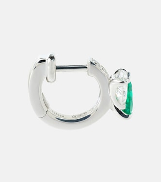 Boucle d'oreille unique Serti sur Vide en or blanc 18 ct, diamants et émeraude | Repossi