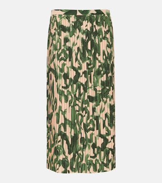 Falda midi plisada estampada | Dries Van Noten