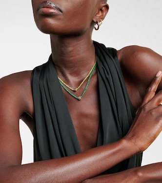Infinite 18kt gold beaded necklace with peridots | Suzanne Kalan