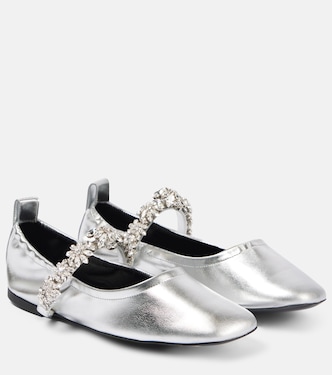 Elsa metallic faux leather ballet flats | Stella McCartney