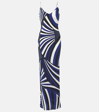 Abito lungo Iride in seta crêpe de chine | Pucci
