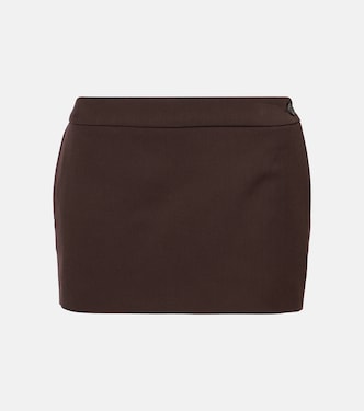 Minigonna a vita bassa in lana | Wardrobe.NYC