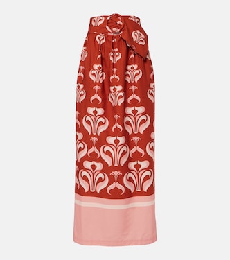 Gathered cotton poplin maxi skirt | Adriana Degreas