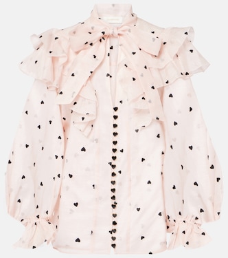 Bestickte Bluse Crush aus Leinen und Seide | Zimmermann