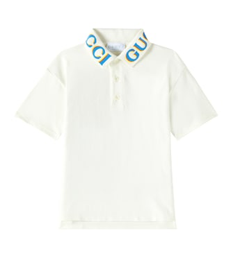 Logo cotton-blend polo shirt | Gucci Kids