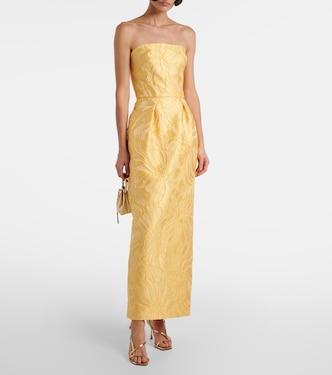 Robe de cocktail en jacquard à fleurs | Monique Lhuillier