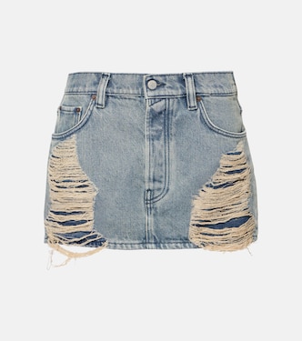 Minifalda Macaria en denim con efecto desgastado | Acne Studios