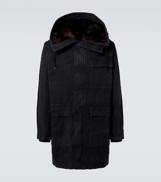 Parka aus Baumwolle mit Shearling | Prada