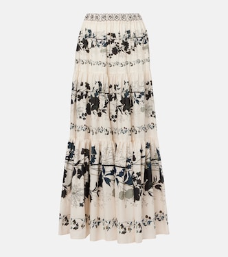 Big floral cotton maxi skirt  | La DoubleJ