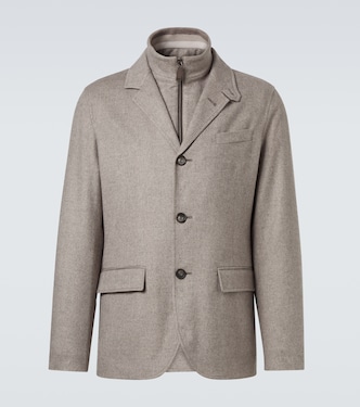Layered silk and cashmere blazer | Herno
