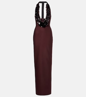 Vestido de fiesta en mezcla de lana adornado | David Koma