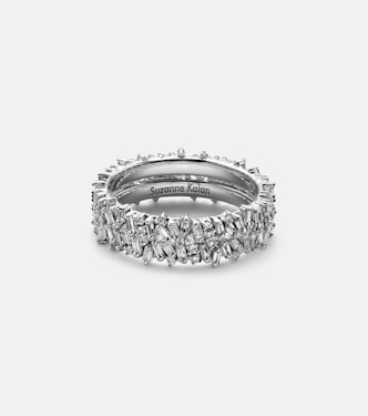 Icon Mini 18kt white gold tech ring jackets with diamonds | Suzanne Kalan