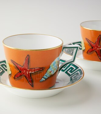 Set de 2 tasses à thé et soucoupes Il Viaggio di Nettuno | Ginori 1735