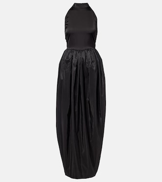 Gathered satin taffeta maxi dress | Rotate