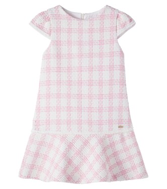 Checked cotton-blend tweed dress | Patachou