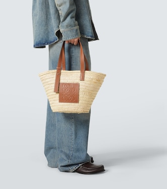 Borsa in paglia con pelle | Loewe