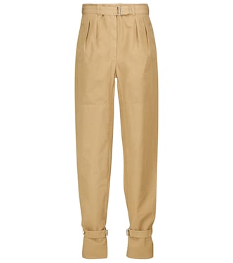 High-rise cotton poplin pants | Lemaire