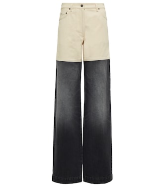 Jeans anchos de tiro alto bicolor | Peter Do
