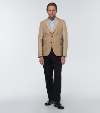 Printed cotton and linen blazer | Junya Watanabe