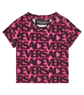 Baby - T-shirt in misto cotone con logo | Versace Kids