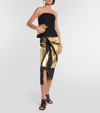 Jupe midi Sinam en coton et lin | Dries Van Noten