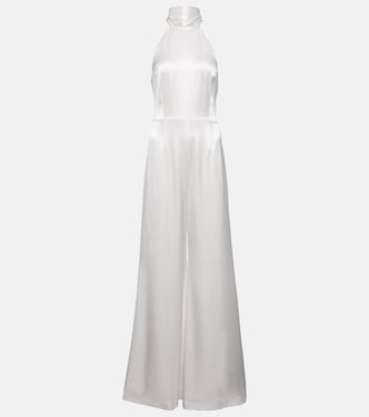 Novia - mono de satén Sienna con cuello halter | Galvan