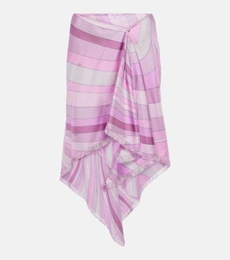 Iride asymmetric silk miniskirt | Pucci