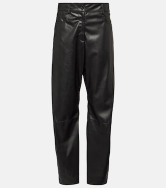Gerade High-Rise-Hose aus Lederimitat | Stella McCartney