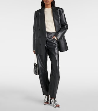 Gerade High-Rise-Hose aus Lederimitat | Stella McCartney