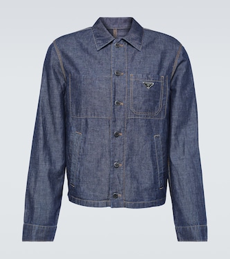 Hemdjacke aus Baumwolle und Leinen | Prada